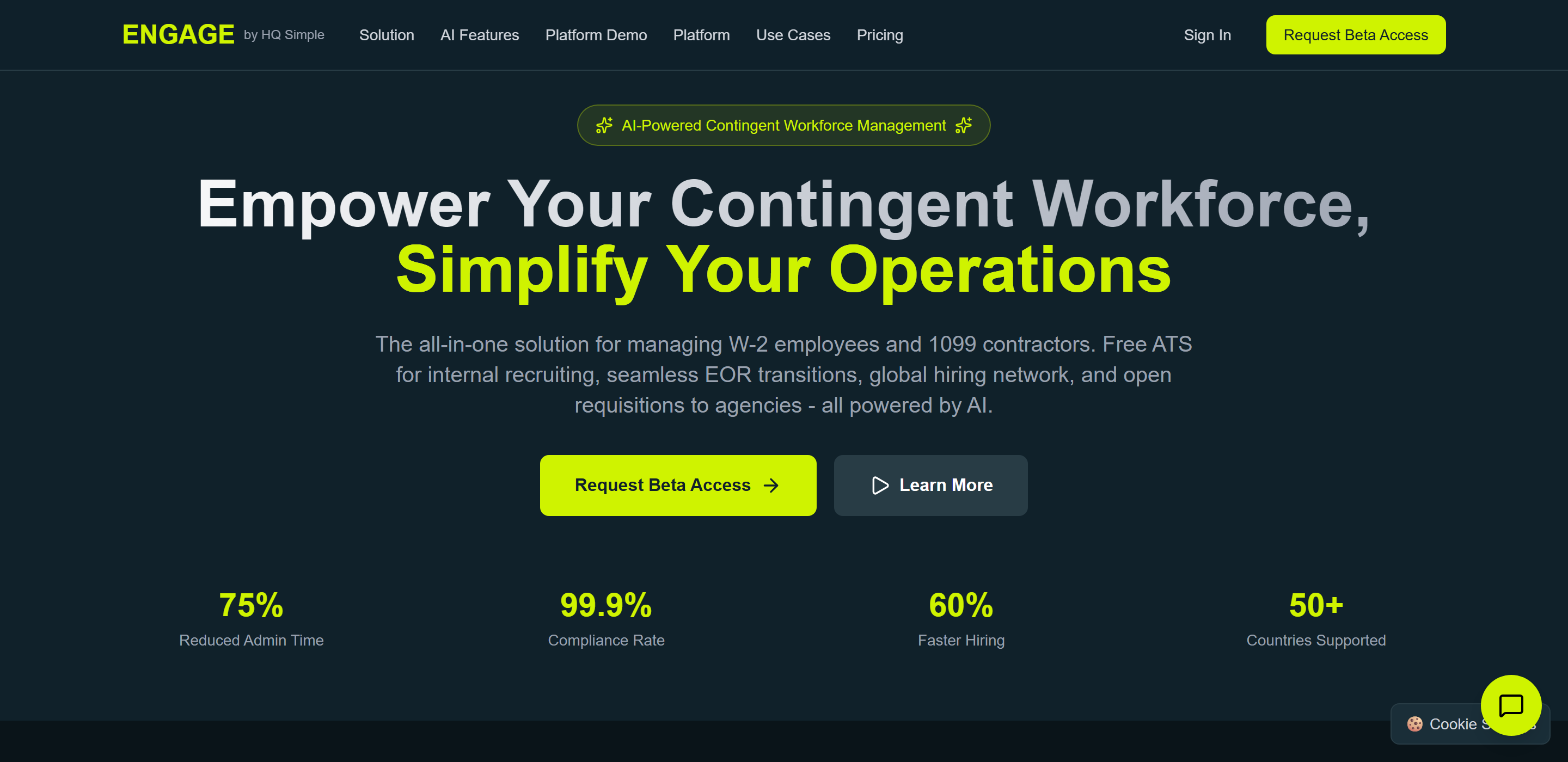 Engage website screenshot